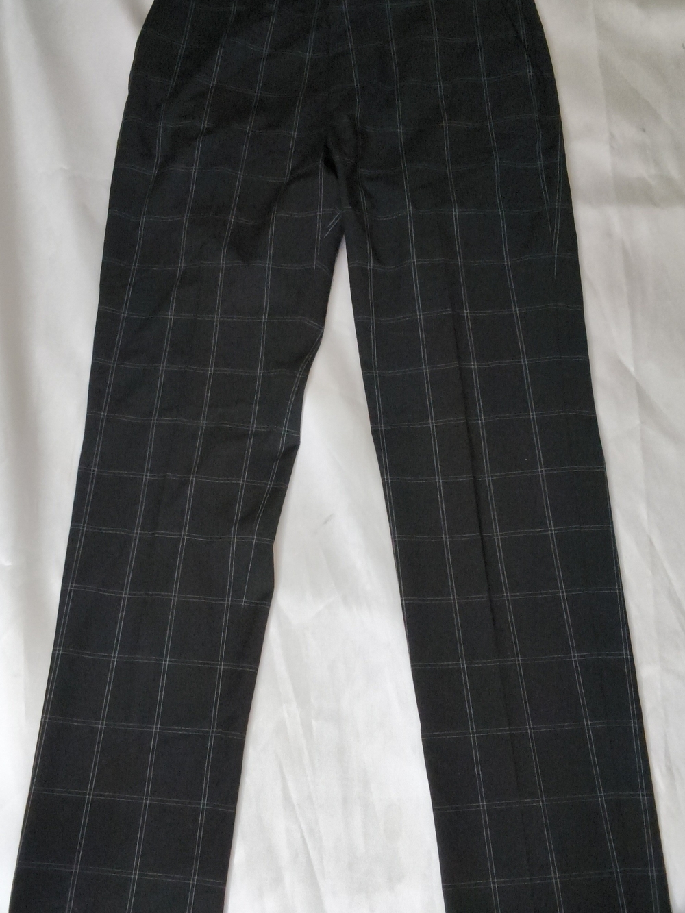 H&M Men's Black Windowpane Dress Trousers